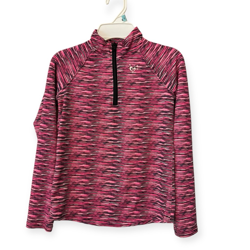 Girls justice 1/4 zip shirt. Size 6. 90% polyester.